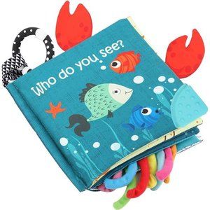 Fish Baby Books Toys, Cloth Crinkle Books for Babies, Baby Book